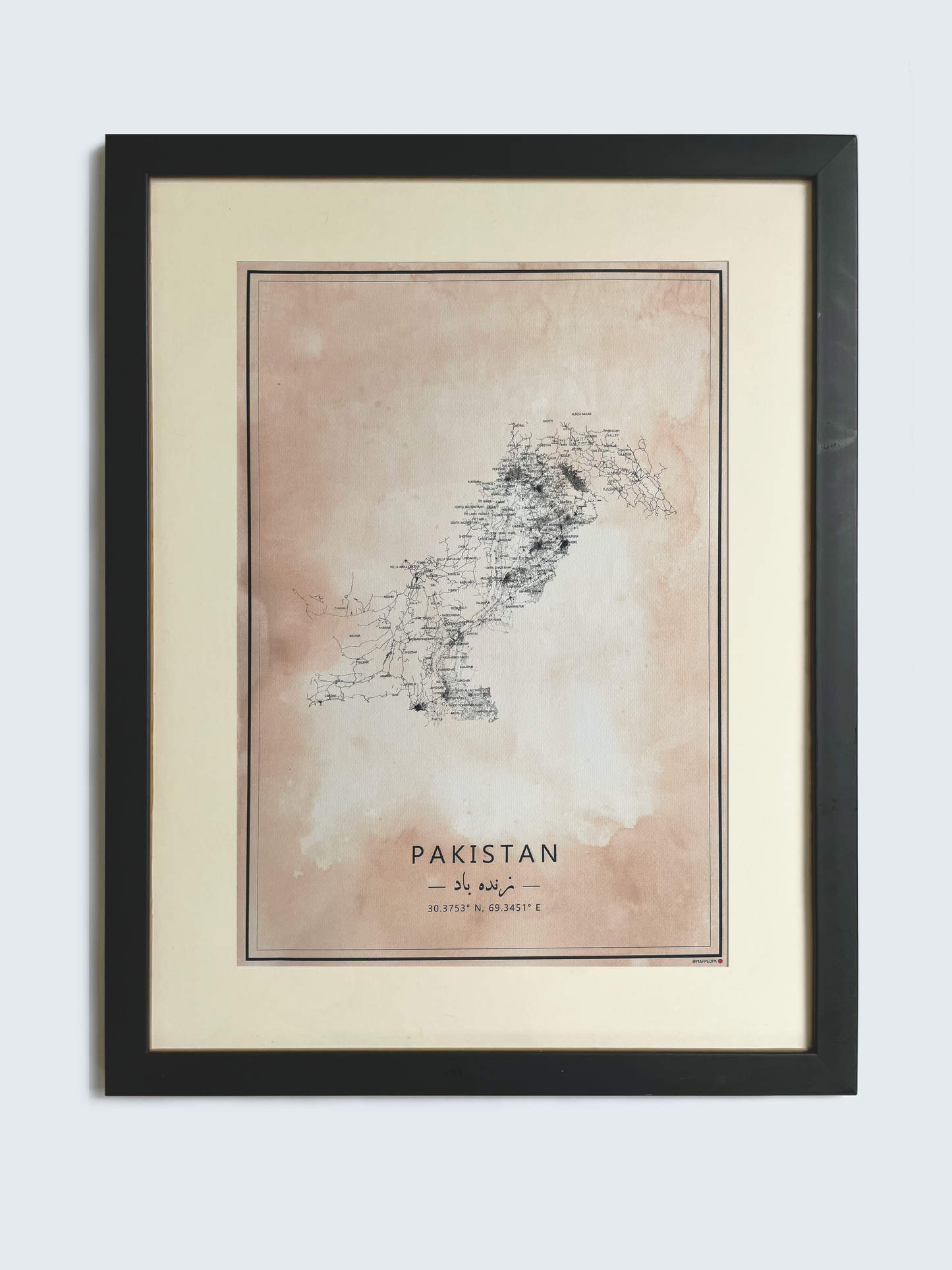 Pakistan - Framed Map