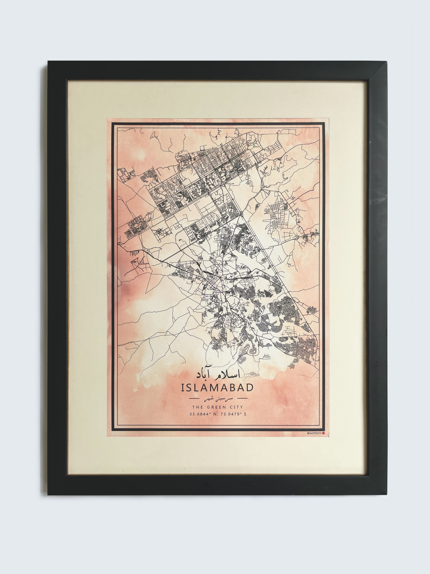 Islamabad - Framed Map