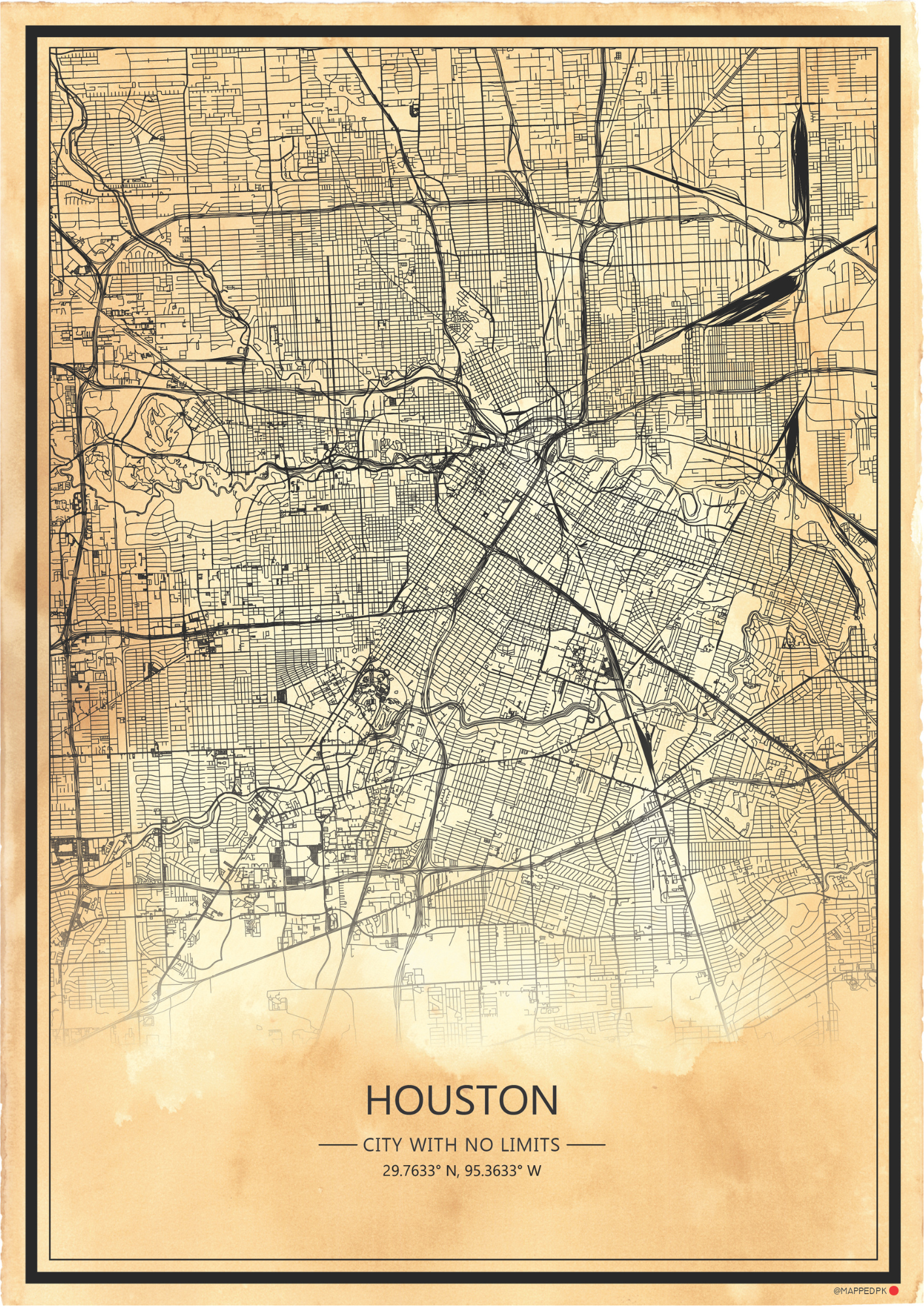 Houston - Printed Map