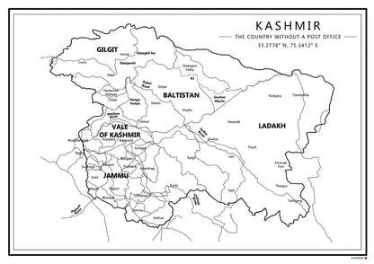 Kashmir - Printed Map