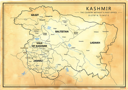Kashmir - Printed Map