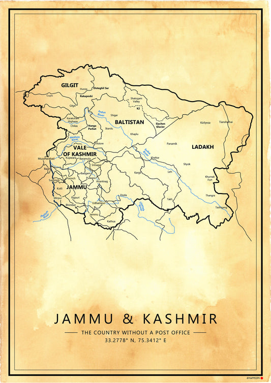 Kashmir - Printed Map