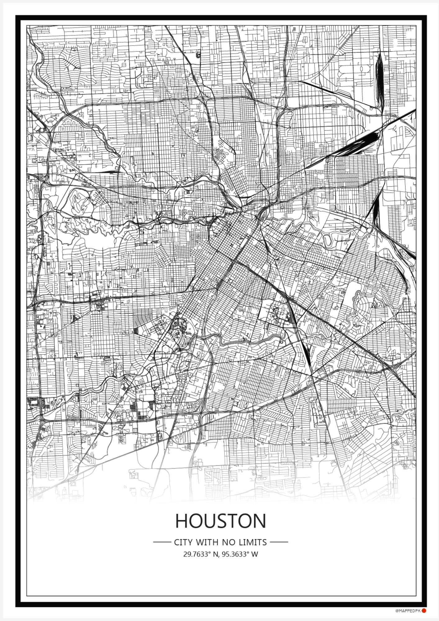 Houston - Printed Map