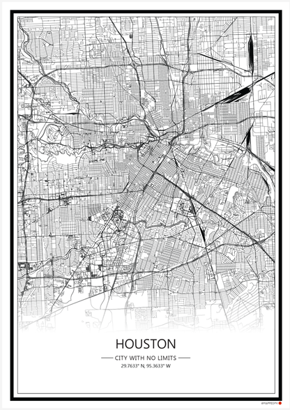 Houston - Printed Map