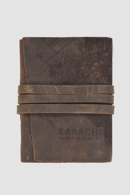 Karachi - Mapped Leather Journal