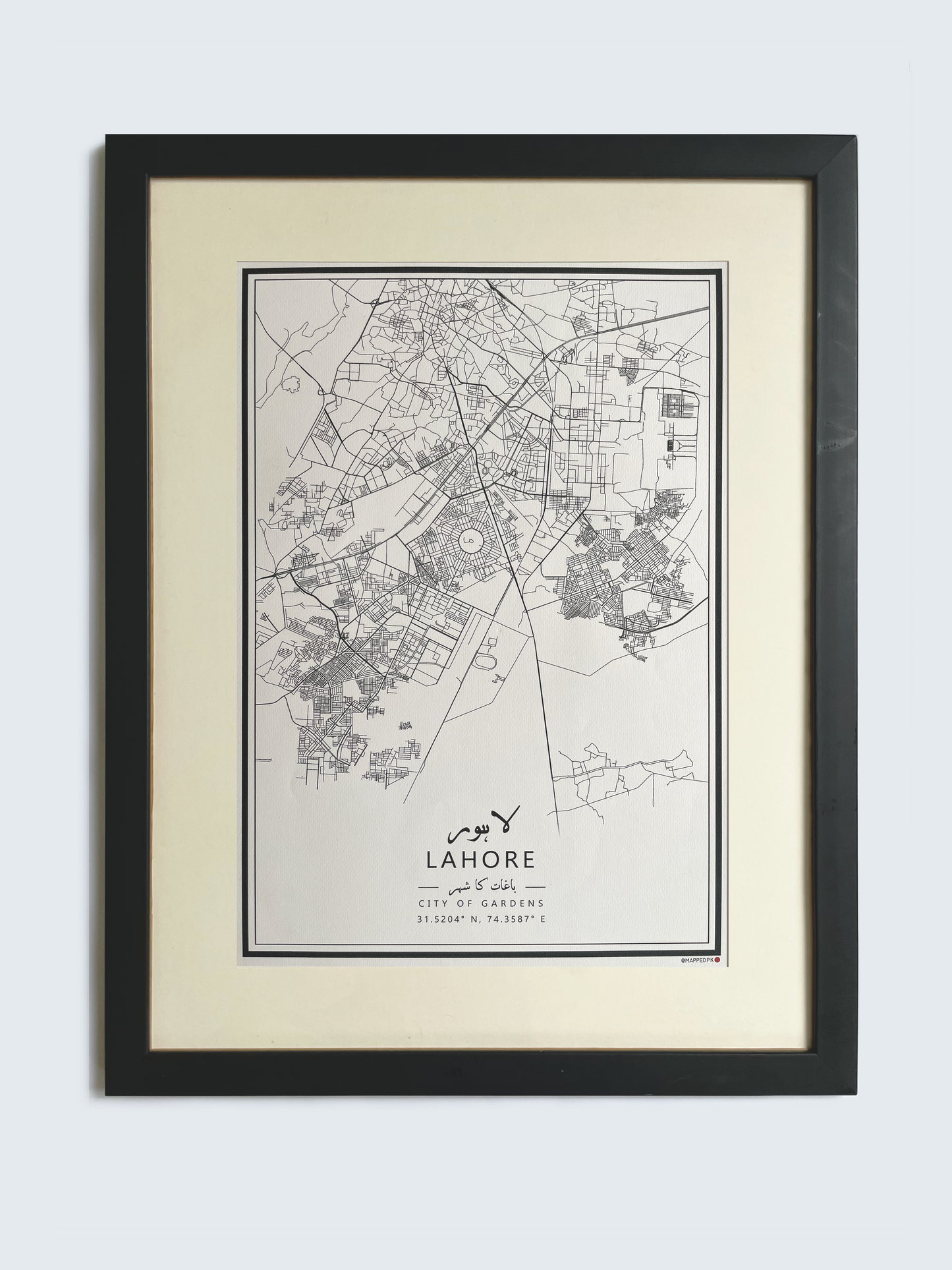 Lahore - Framed Map