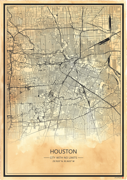 Houston - Printed Map