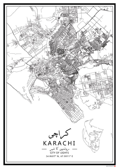 Karachi - A3 Printed Map