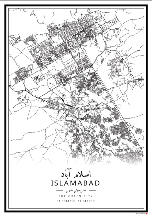 Islamabad - A3 Printed Map